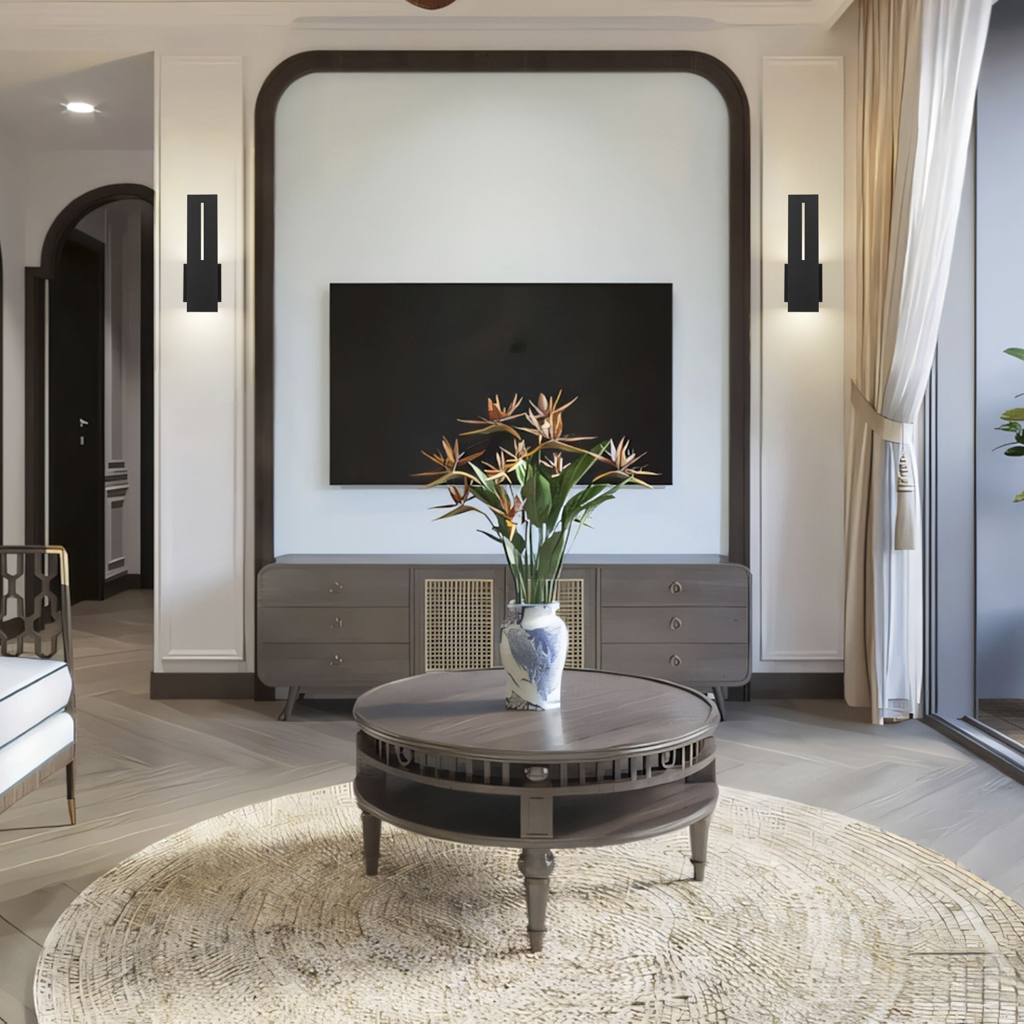 Slot LED 15 inch Sand Black Outdoor Wall Sconce